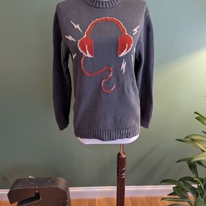 Circo Charcoal Sweater with Orange Headphone Design